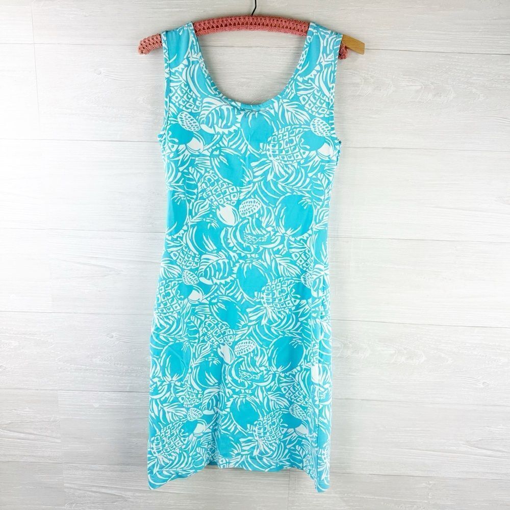 Persifor Smitty Floral Fruit Scoop Neck Tank Dress